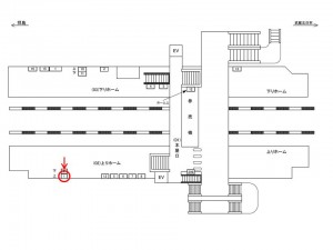 JR／秋川駅／上りホーム／№1駅看板・駅広告、位置図