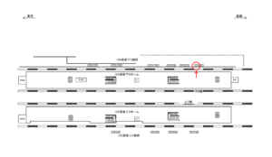 JR／武蔵小金井駅／高架下り線前／№111駅看板・駅広告、位置図
