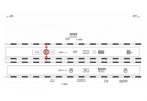 JR／天王台駅／快速ホーム№B01&B02№02駅看板・駅広告、位置図