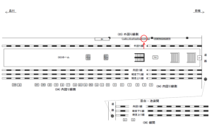 JR／目白駅／外回り線側／№106駅看板・駅広告、位置図