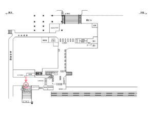 JR/鶴見駅/西口橋上/№2駅看板・駅広告、位置図