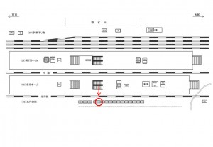 JR／蒲田駅／北行線側／№105駅看板・駅広告、位置図
