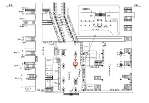JR／品川駅／自由通路／№15駅看板・駅広告、位置図