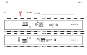 JR／西日暮里駅／北行線側／№4駅看板・駅広告、位置図