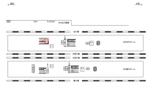 JR／西日暮里駅／北行ホーム／№51駅看板・駅広告、位置図