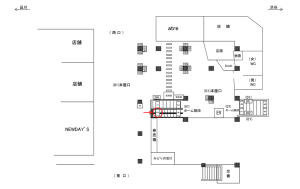 JR／五反田駅／ホーム階段／№2駅看板・駅広告、位置図