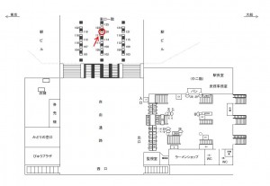 JR／川崎駅／東口1階／№120駅看板・駅広告、位置図