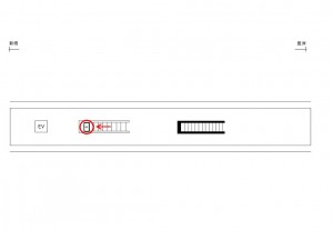 ゆりかもめ 市場前駅/ホーム階段/№4駅看板・駅広告、位置図