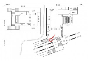 JR／浅草橋駅／東口改札内／№55駅看板・駅広告、位置図