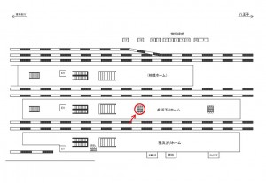 JR／橋本駅／横浜下りホーム№B01&B02№02駅看板・駅広告、位置図