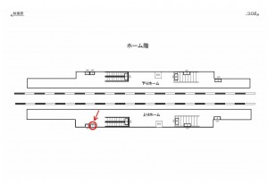 つくばエクスプレス／流山セントラルパーク駅／上りホーム／№2駅看板・駅広告、位置図