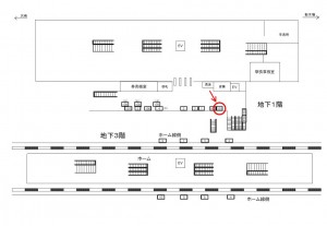 りんかい線　東京テレポート駅／コンコース／№101駅看板・駅広告、位置図
