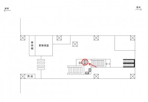 ゆりかもめ　市場前駅／本屋口／№3駅看板・駅広告、位置図