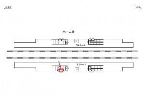 つくばエクスプレス／柏たなか駅／上りホーム／№2駅看板・駅広告、位置図