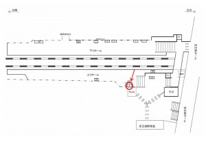 JR/分倍河原駅/上りホーム/№4駅看板・駅広告、位置図