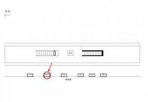 ゆりかもめ　豊洲駅／風防壁／№2駅看板・駅広告、位置図