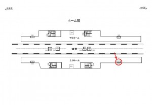つくばエクスプレス　青井駅／上りホーム／№2駅看板・駅広告、位置図