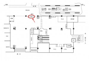 JR／下総中山駅／本屋改札外／№34駅看板・駅広告、位置図
