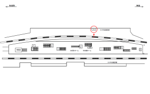 JR／東京駅／中央風防壁／№6駅看板・駅広告、位置図