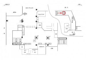 JR／亀戸駅／東口通路／№9駅看板・駅広告、位置図