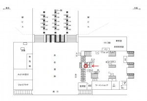 JR／川崎駅／橋上本屋口／№5駅看板・駅広告、位置図