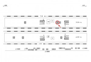 JR／武蔵浦和駅／下りホーム№B03&B04№04駅看板・駅広告、位置図