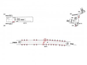 東京メトロ／八丁堀駅／日比谷線／№28駅看板・駅広告、位置図