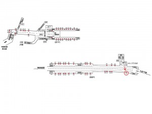 東京メトロ／飯田橋駅／東西線／№1駅看板・駅広告、位置図