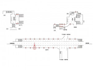 東京メトロ／大手町駅／丸ノ内線／№13駅看板・駅広告、位置図