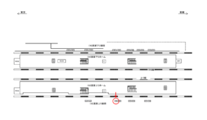 JR／武蔵小金井駅／高架上り線前／№103駅看板・駅広告、位置図