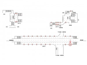 東京メトロ／大手町駅／丸ノ内線／№19駅看板・駅広告、位置図