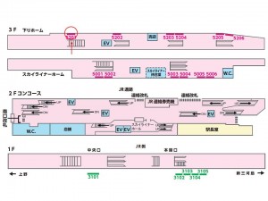 京成　日暮里駅／No.5201№5201駅看板・駅広告、位置図