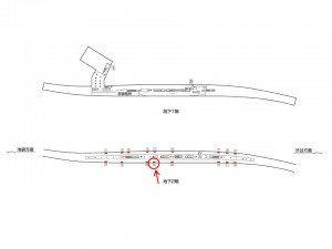 東京メトロ／北参道駅／副都心線／№14駅看板・駅広告、位置図