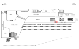 JR／原宿駅／跨線橋通路 ／№51駅看板・駅広告、位置図