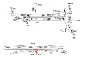 東京メトロ／飯田橋駅／南北線／№1駅看板・駅広告、位置図