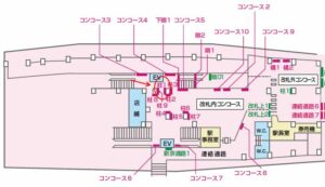 北総　新鎌ヶ谷駅／柱巻／№1駅看板・駅広告、位置図