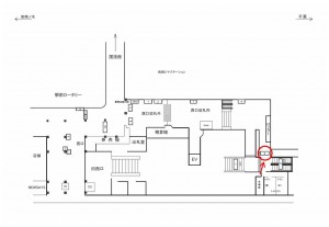 JR／両国駅／西口改札内／№8駅看板・駅広告、位置図