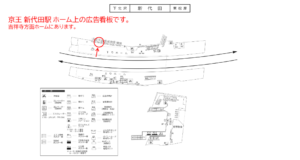 京王／新代田駅／駅がく／№130駅看板・駅広告、位置図