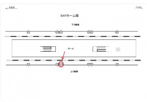 つくばエクスプレス／新御徒町駅／上り線側／№3駅看板・駅広告、位置図