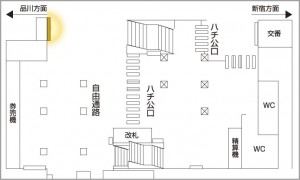 JR／渋谷駅／ハチコーボード2 14日間№14駅臨時広告・駅広告、位置図