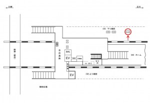 JR/矢川駅/下り線前/№1駅看板・駅広告、位置図
