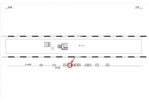 JR／北与野駅／上り線側／№5駅看板・駅広告、位置図