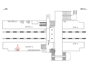 JR／秋川駅／上りホーム／№2駅看板・駅広告、位置図