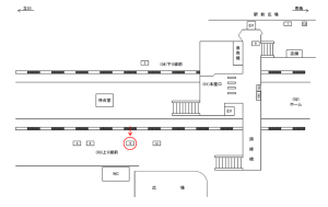 JR／東青梅駅／上り線前／№9駅看板・駅広告、位置図