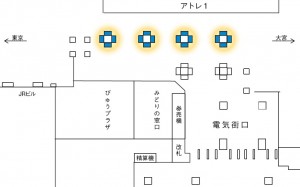 JR／秋葉原駅／J・ADビジョン 秋葉原駅新電気街口№AD駅デジタルサイネージ・駅広告、位置図