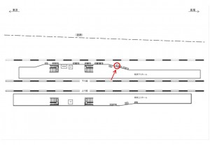 JR／武蔵境駅／高架下りホーム／№111駅看板・駅広告、位置図