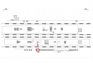 JR／荻窪駅／快速線前／№56駅看板・駅広告、位置図