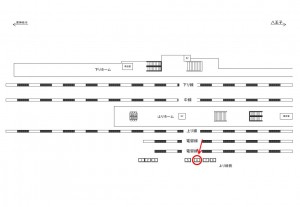 JR／小机駅／上り線側／№6駅看板・駅広告、位置図