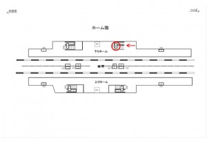 つくばエクスプレス　青井駅／下りホーム／№4駅看板・駅広告、位置図