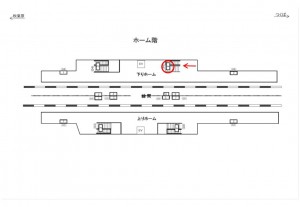 つくばエクスプレス／青井駅／下りホーム／№4駅看板・駅広告、位置図
